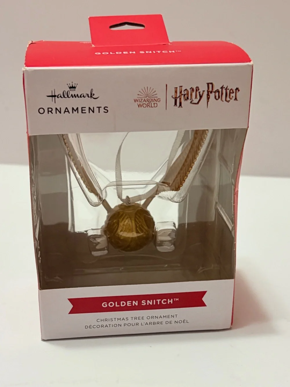 Hallmark Golden Snitch Harry Potter Necklace Ornament in Gold and Cream 2024